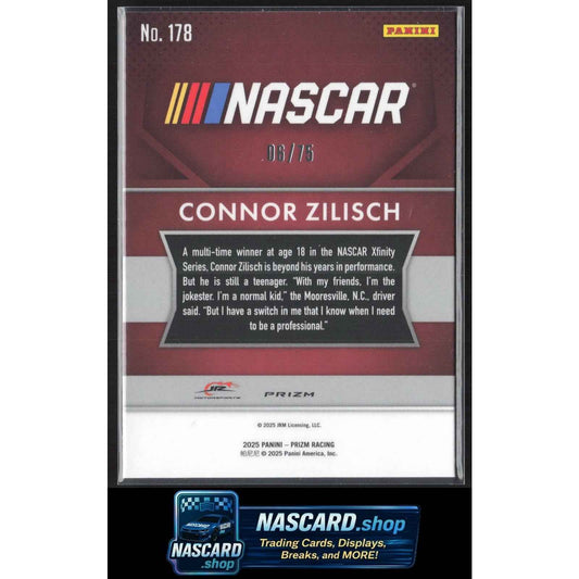 2025 Panini Prizm #178 Connor Zilisch Checkered Flag #/75 RC