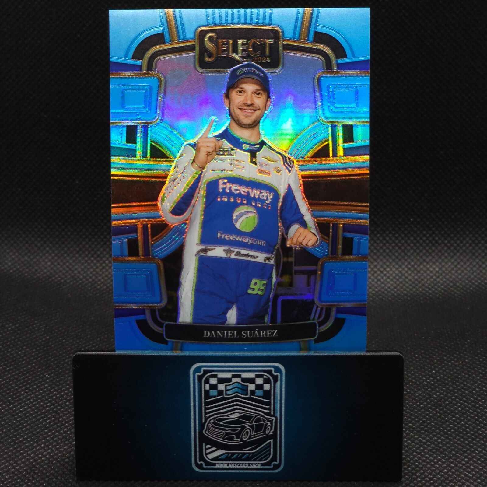 2024 Panini Select Racing Grandstand Light Blue Prizm #14 Daniel Suarez 032/199 - NASCARD.shop
