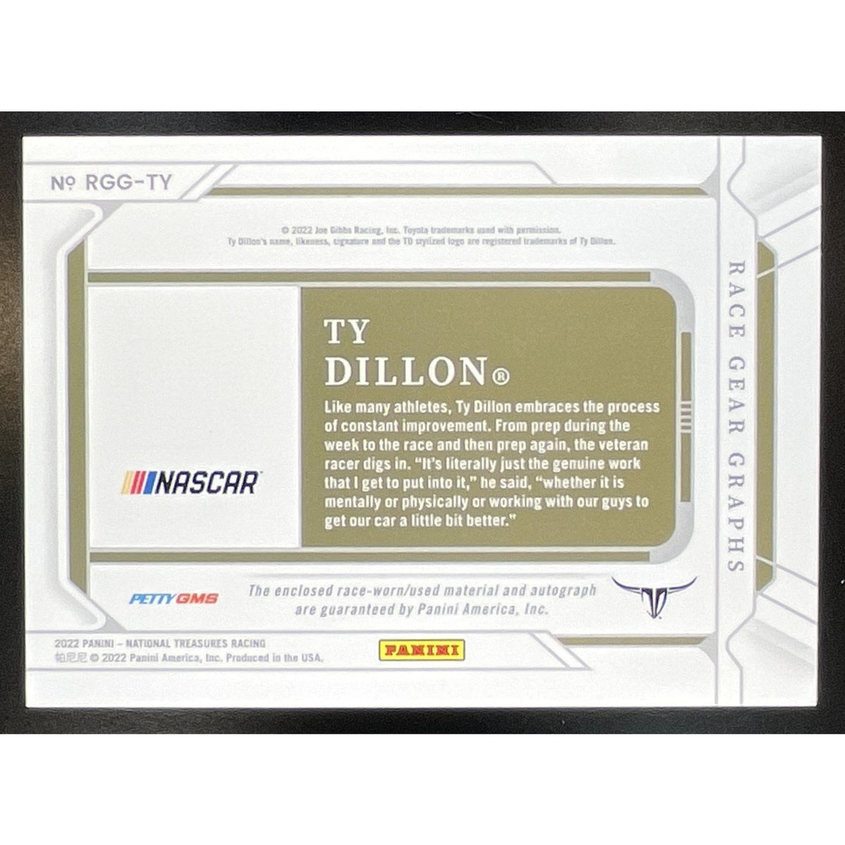 2020 Panini National Treasures Ty Dillon #FS-TD Firesuit Signatures /99 Auto
