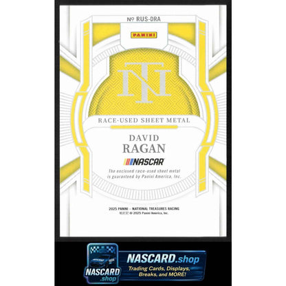2025 Panini National Treasures David Ragan Race Used Sheet Metal Blue #/75