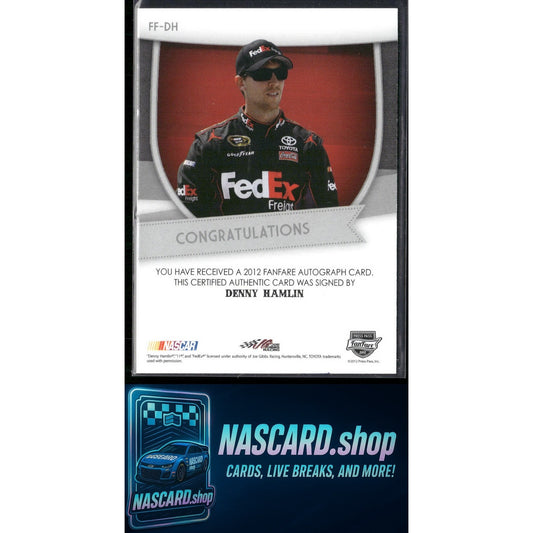 2012 Press Pass Fanfare #FF-DH Denny Hamlin Autographs Gold #/15 - NASCARD.shop