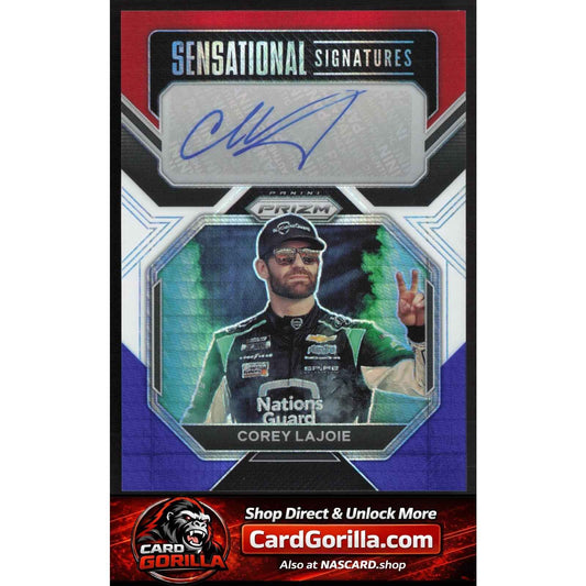 2023 Prizm Corey LaJoie Sensational Signatures Prizm Red White and Blue #/35