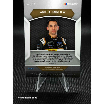 2019 Panini Prizm Power Train White Sparkle Prizm #87 Aric Almirola - NASCARD.shop