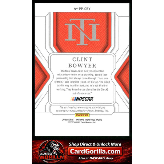 2025 Panini National Treasures #PP-CBY Clint Bowyer Premium Patches Red #/11