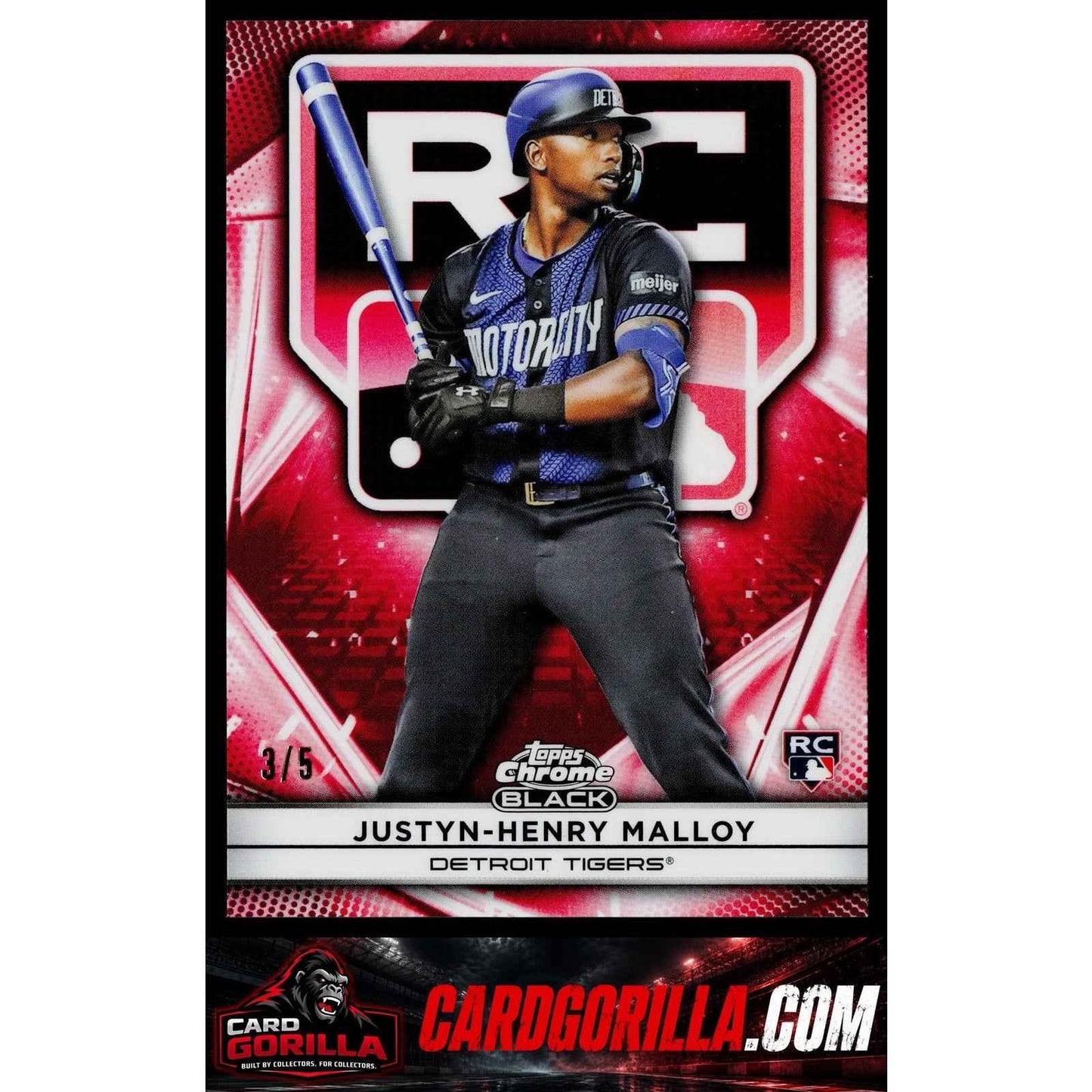 2025 Topps Chrome Black #42 Justyn-Henry Malloy Red #/5 RC