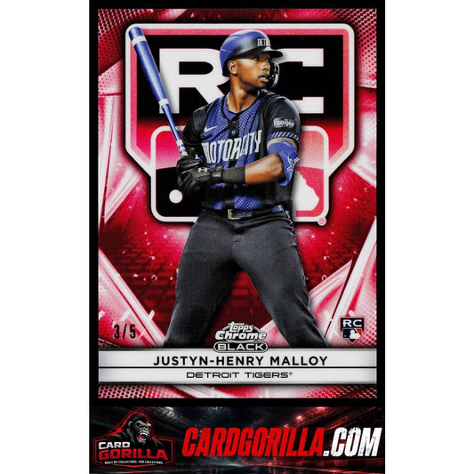 2025 Topps Chrome Black #42 Justyn-Henry Malloy Red #/5 RC