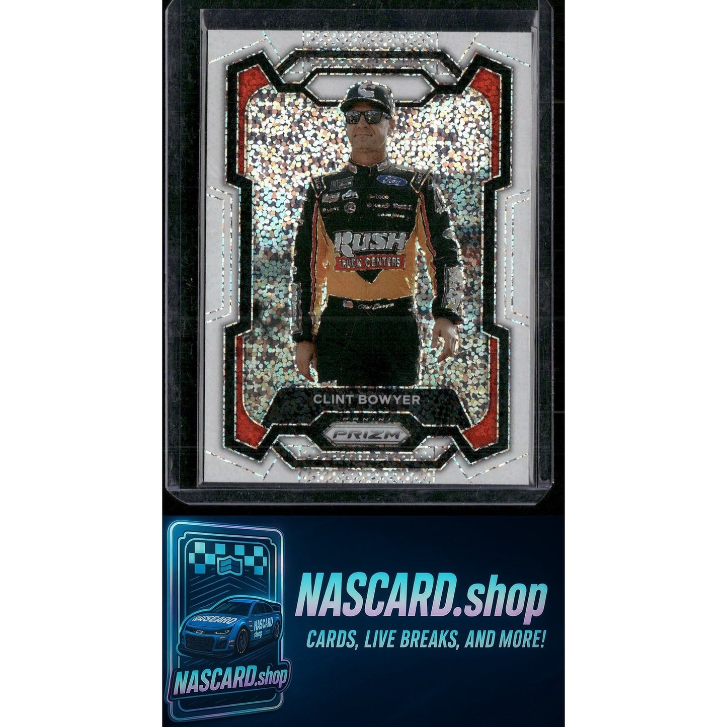 2024 Panini Prizm #3 Clint Bowyer White Sparkle - NASCARD.shop