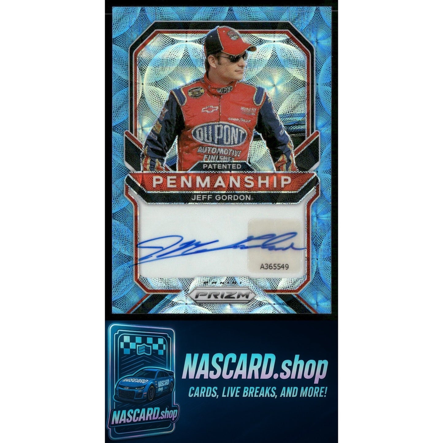 2021 Panini Prizm Jeff Gordon Patented Penmanship Carolina Blue Scope #/30 - Card Gorilla