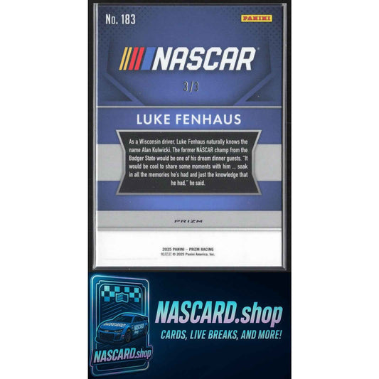 2025 Panini Prizm Throwback #183 Luke Fenhaus FOTL Gold Shimmer #3/3 RC