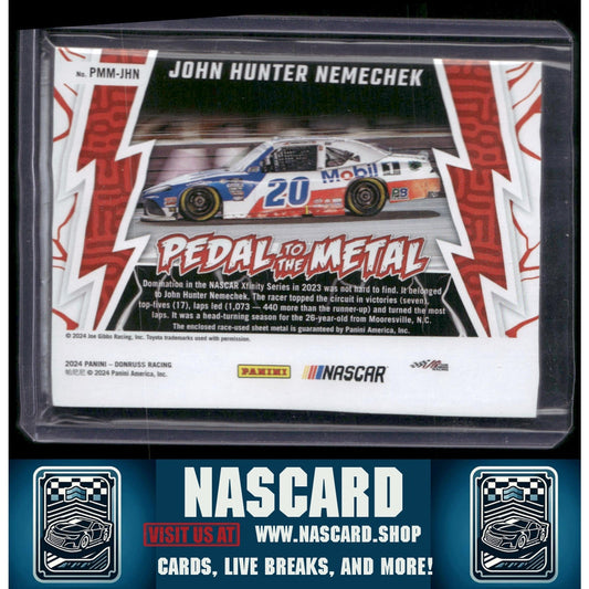 2024 Donruss #PMM-JHN John Hunter Nemechek Pedal to the Metal Materials Gold - NASCARD.shop