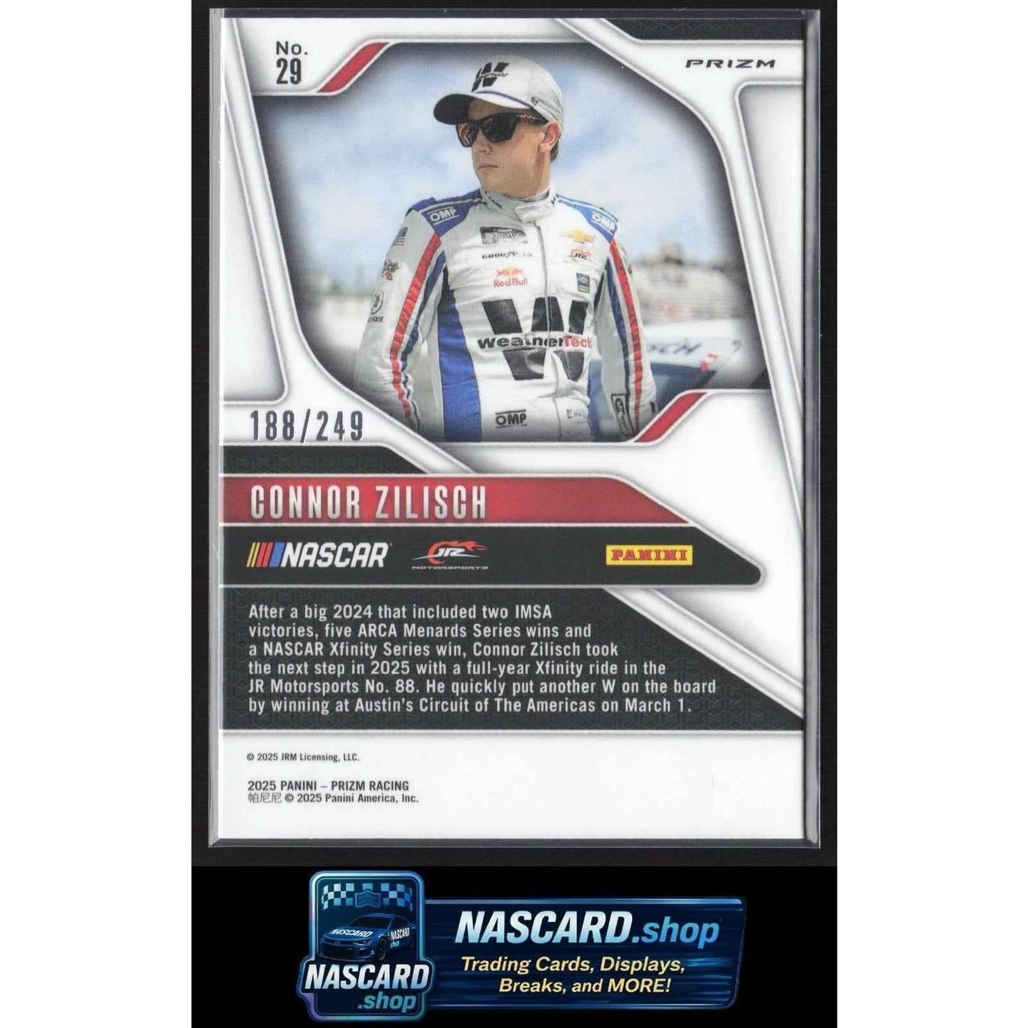2025 Panini Prizm #29 Connor Zilisch Red #/249
