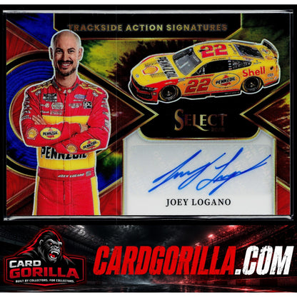 2026 Select Racing Joey Logano Trackside Action Signatures Tie-Dye Prizms #/25