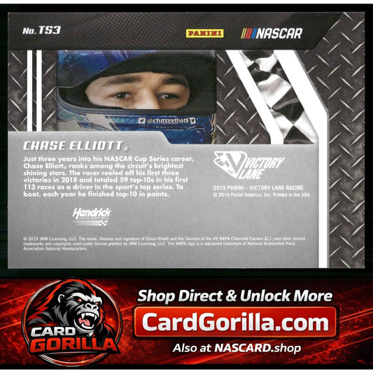 2019 Panini Victory Lane #TS3 Chase Elliott Track Stars Gold #/25
