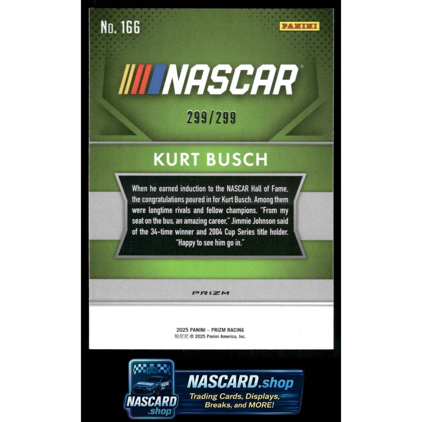 2025 Panini Prizm #166 Kurt Busch Pulsar #/299