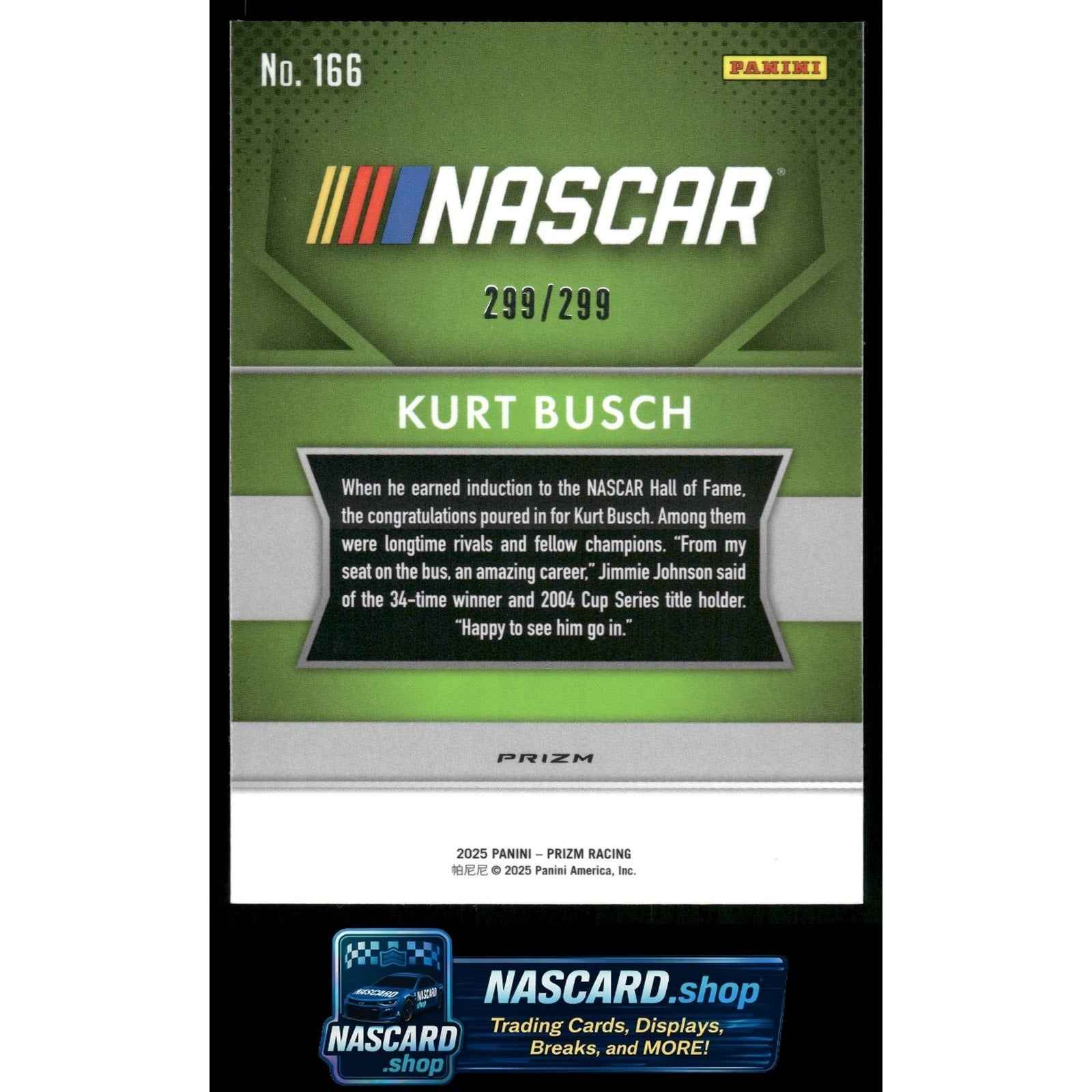 2025 Panini Prizm #166 Kurt Busch Pulsar #/299