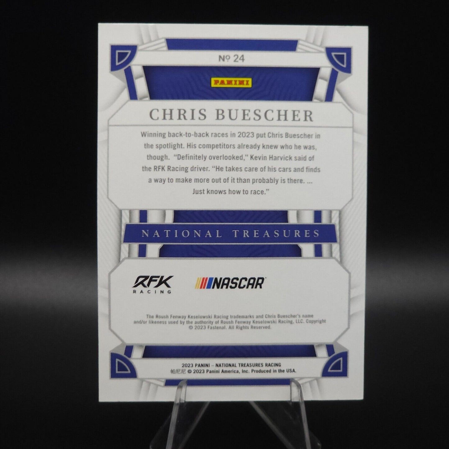 2023 National Treasures Base Midnight #24 Chris Buescher /20
