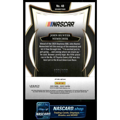 2025 Panini Select #48 John Hunter Nemechek Purple Prizms #/199