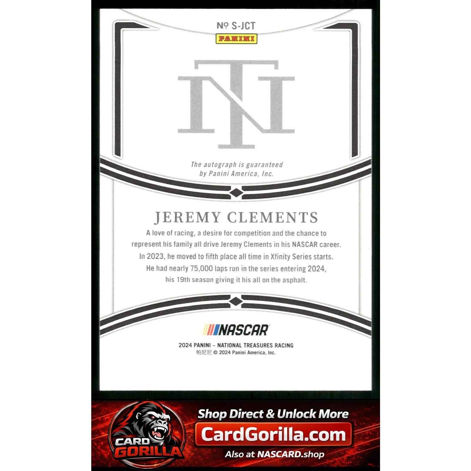 2024 Panini National Treasures #S-JGT Jeremy Clements Signatures #/99