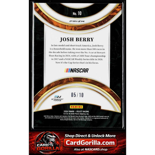 2024 Panini Select #10 Josh Berry American Pride Gold Prizms #/10