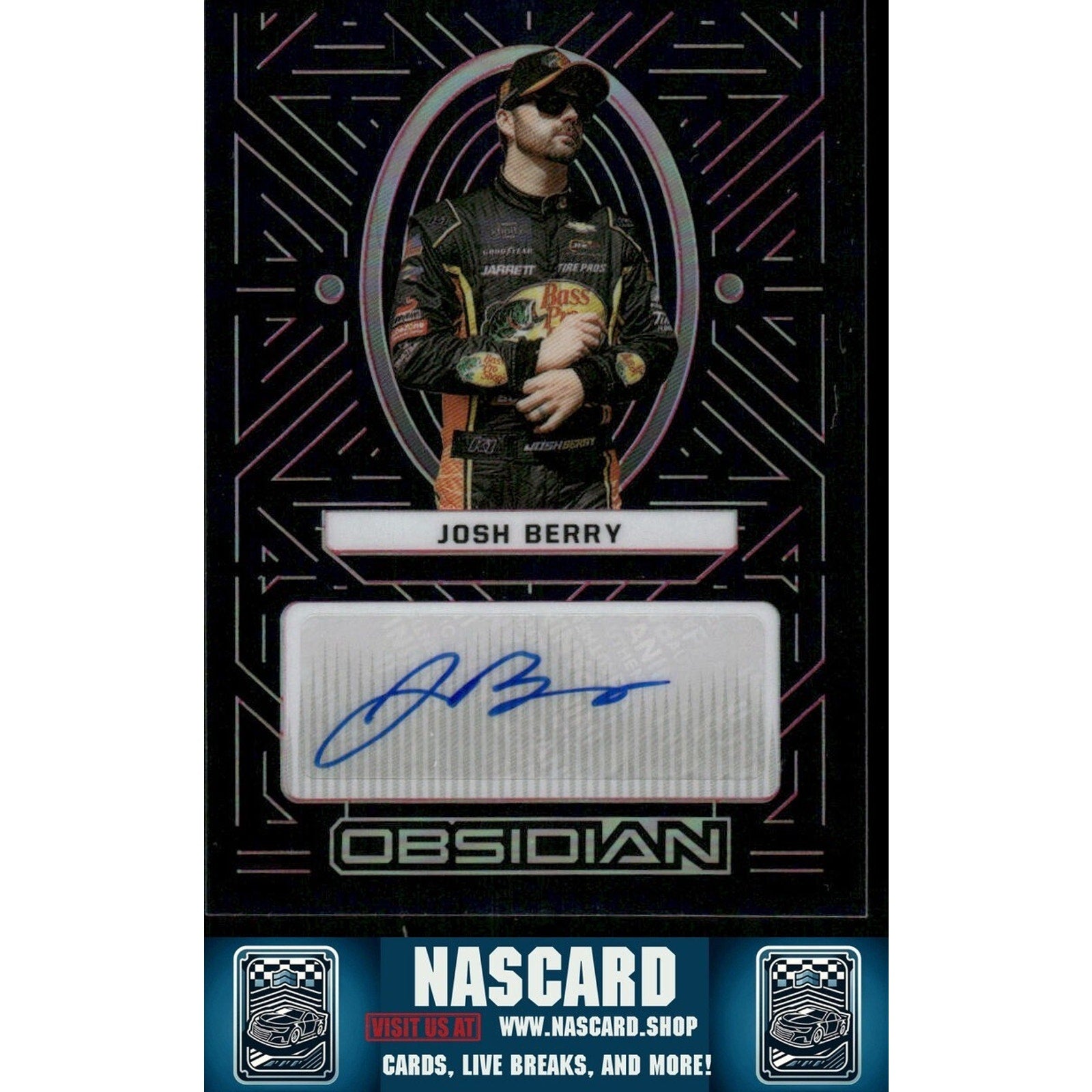 2023 Panini Chronicles - Obsidian Signatures Electric Etch Pink Josh Berry /25 - NASCARD.shop