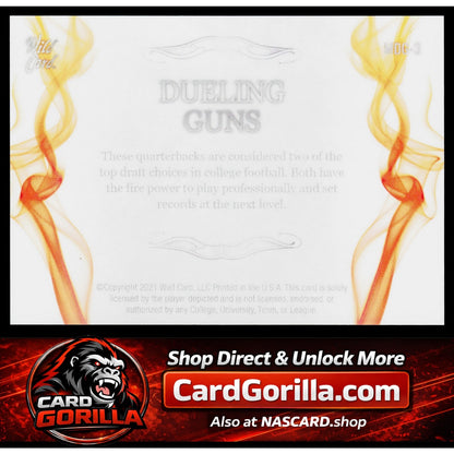 2021 Wild Card Matte White #MDG-3 Trevor Lawrence / Zach Wilson Dueling Guns