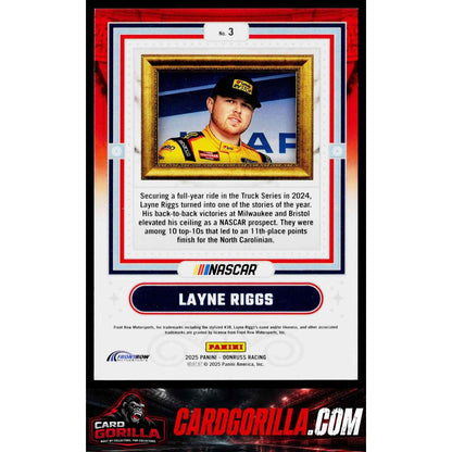 2025 Donruss #3 Layne Riggs Coming Attractions Platinum Diamond #1/1