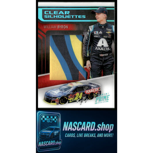 2019 Panini Prime #CS-WB William Byron Clear Silhouettes Platinum Blue #1/1 - NASCARD.shop