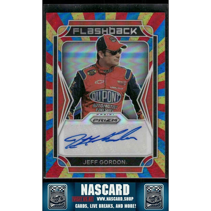 2022 Panini Prizm Racing Flashback Autographs Rainbow Prizm Jeff Gordon 4/5 - NASCARD.shop