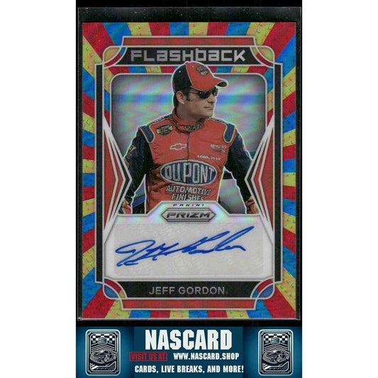 2022 Panini Prizm Racing Flashback Autographs Rainbow Prizm Jeff Gordon 4/5 - NASCARD.shop