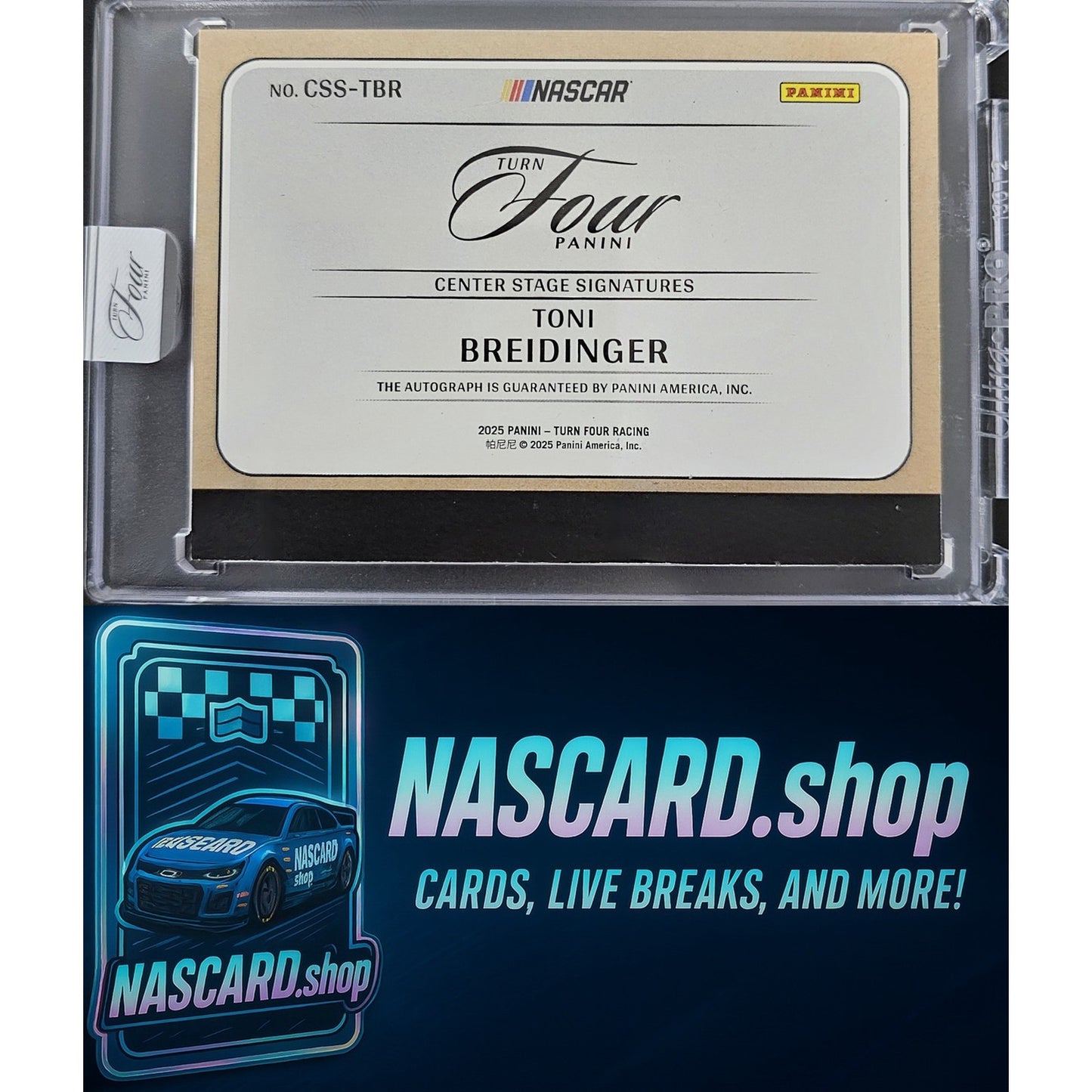 2025 Panini Turn Four #CSS-TBR Toni Breidinger Center Stage Signatures Gold #/10