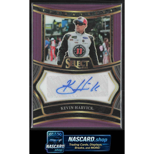 2025 Panini Select #S-KHK Kevin Harvick Signatures Purple Prizms #/49