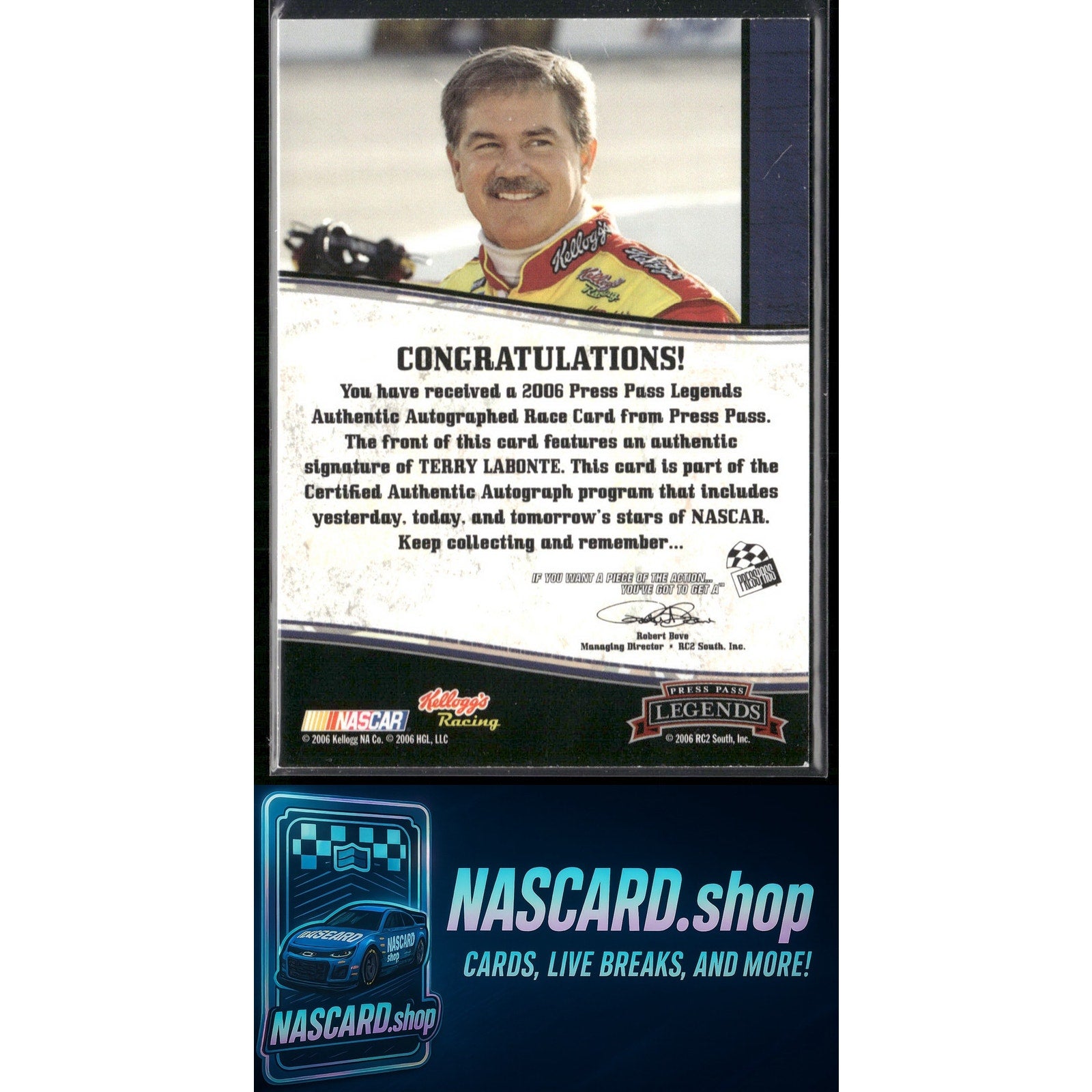 2006 Press Pass Legends Terry Labonte Autographs Black #/50 - Card Gorilla