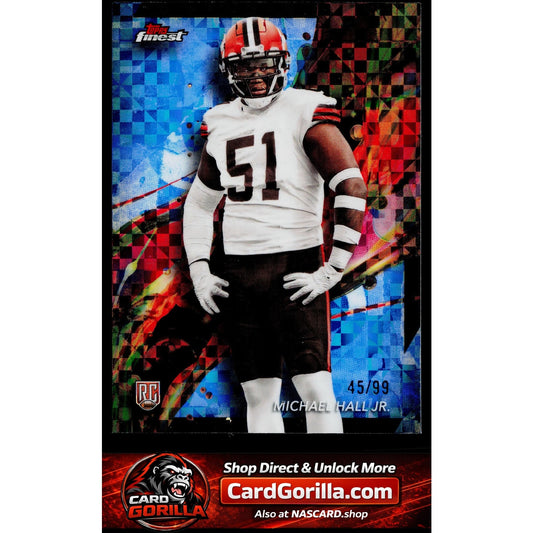 2024 Finest #75 Michael Hall Jr. Blue Geometric Refractor #/99