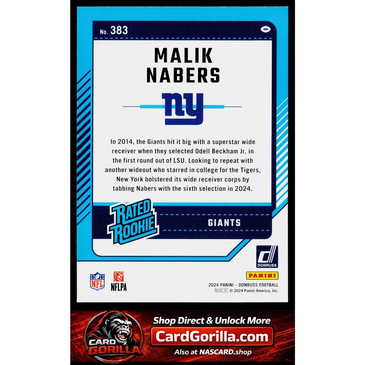 2024 Donruss #383 Malik Nabers Press Proof Green