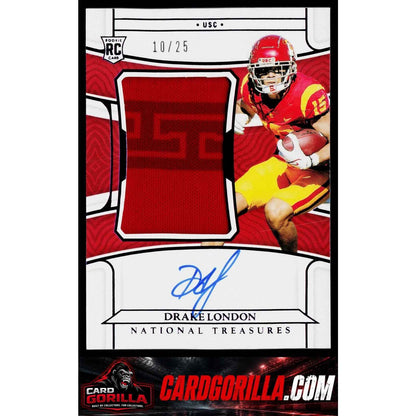 2022 Panini National Treasures Collegiate #84 Drake London Purple #/25 RC