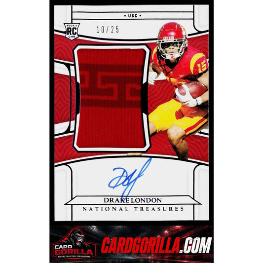 2022 Panini National Treasures Collegiate #84 Drake London Purple #/25 RC
