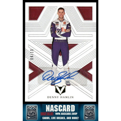 2023 Panini Chronicles - Vertex Autographs Gold Denny Hamlin #17 /10 - NASCARD.shop