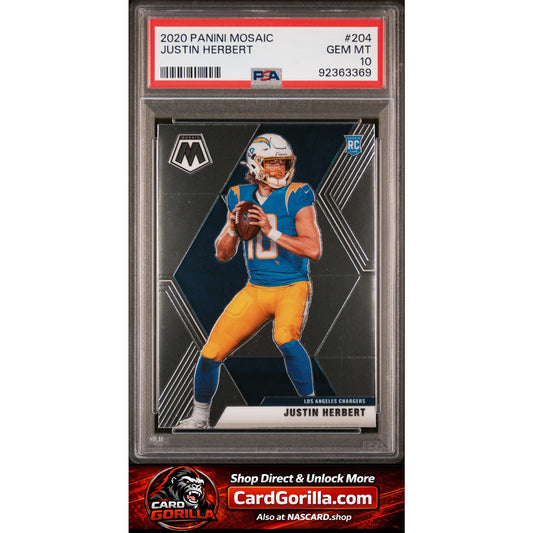 2020 Panini Mosaic #204 Justin Herbert RC PSA 10