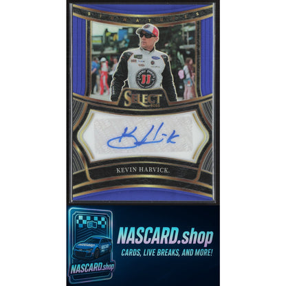 2025 Panini Select #S-KHK Kevin Harvick Signatures Blue Prizms #/99