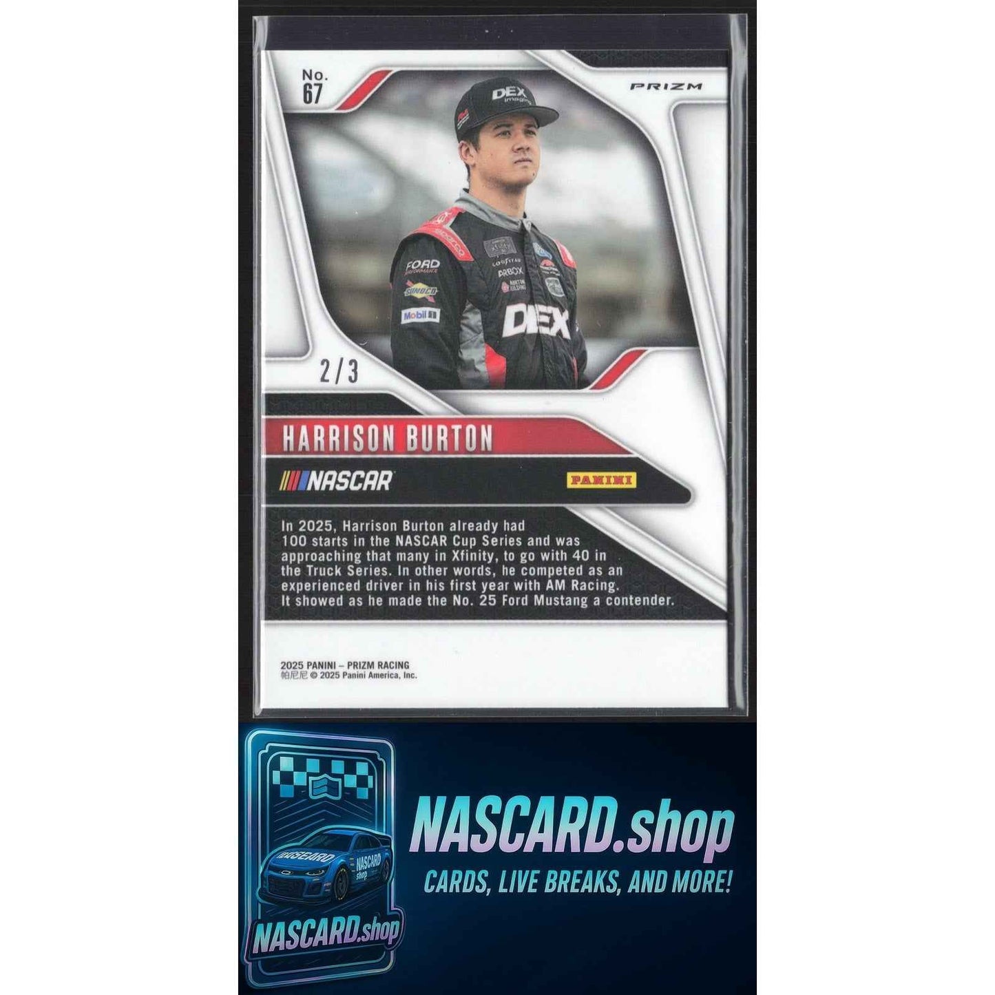 2025 Panini Prizm #67 Harrison Burton FOTL Gold Shimmer #/3