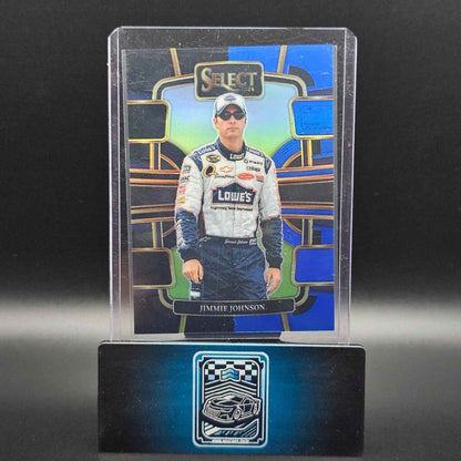 2024 Panini Select - Grandstand Black and Blue Prizm #91 Jimmie Johnson /49 - NASCARD.shop