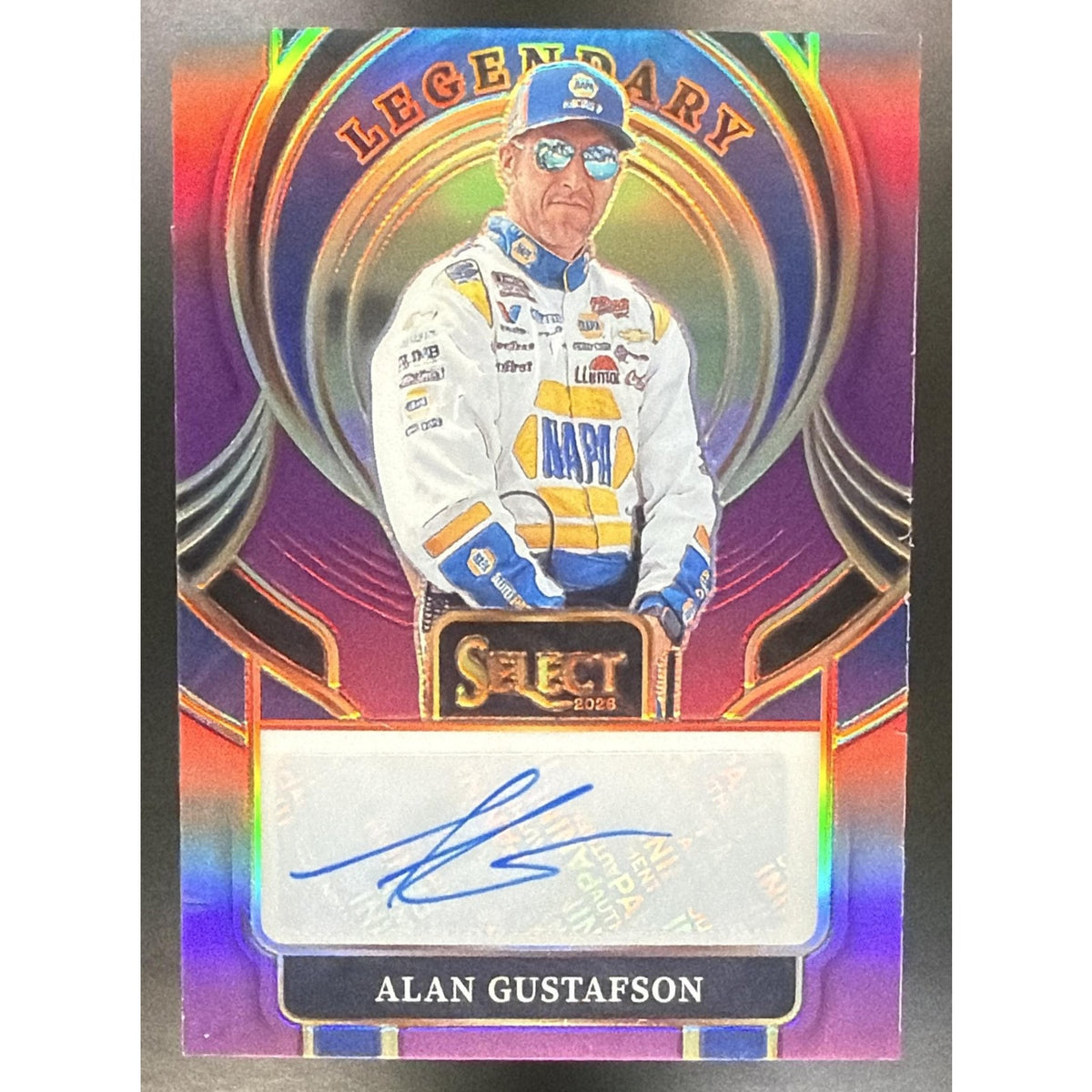 2026 Panini Select NASCAR Alan Gustafson Legendary Signatures Purple Prizms /49