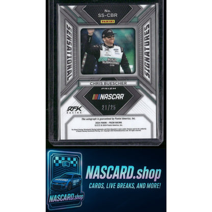 2024 Panini Prizm #SS-CBR Chris Buescher Sensational Signatures Mojo #/25