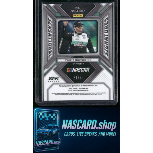 2024 Panini Prizm #SS-CBR Chris Buescher Sensational Signatures Mojo #/25