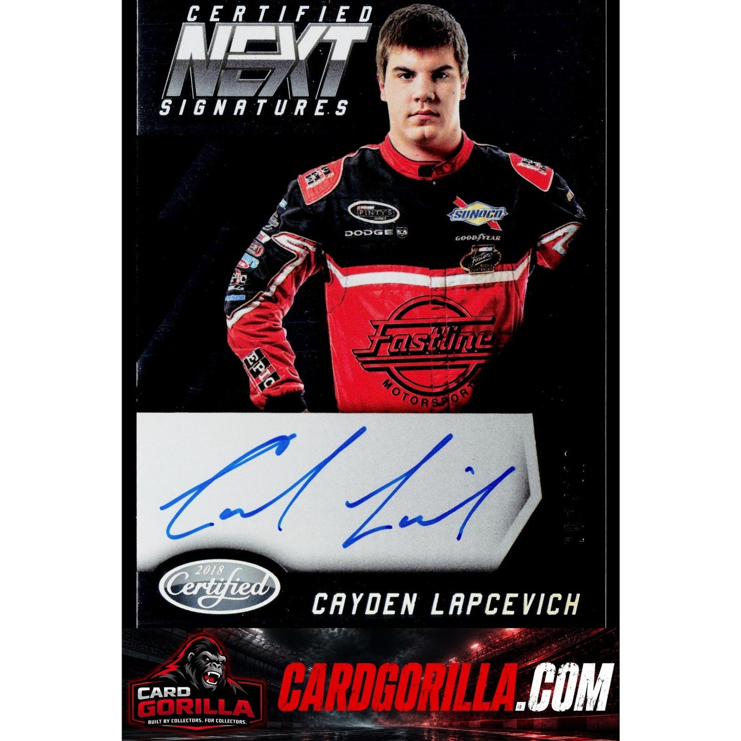 2018 Panini Certified #NEXT-CL Cayden Lapcevich Certified Next Signatures #/210