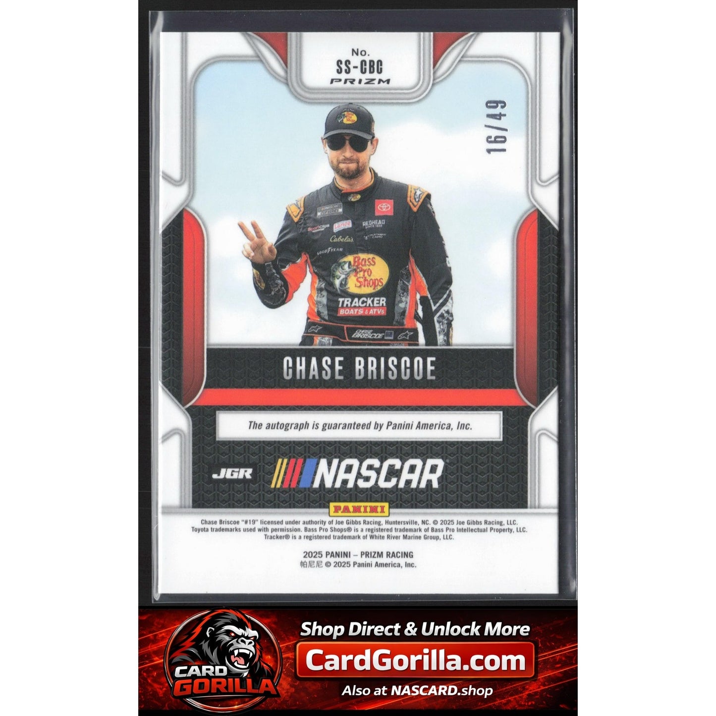 2025 Panini Prizm #SS-CBC Chase Briscoe Sensational Signatures Blue #/49