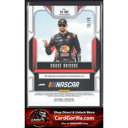 2025 Panini Prizm #SS-CBC Chase Briscoe Sensational Signatures Blue #/49