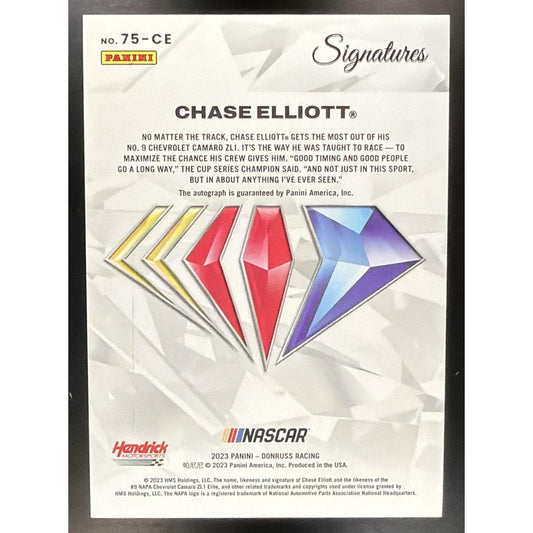 2026 Panini Donruss Racing 75th Anniversary Signatures Chase Elliott Holo 64/75