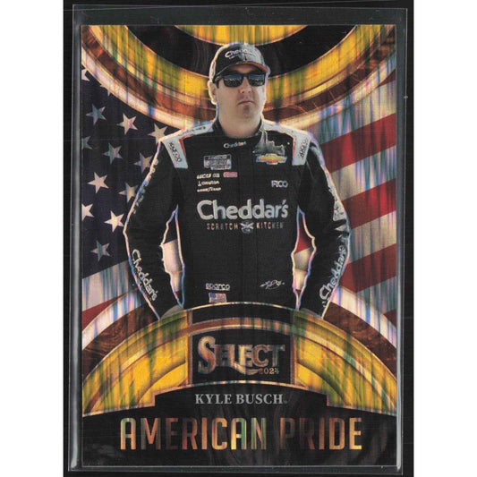 2024 Panini Select #5 Kyle Busch American Pride Gold Flash Prizms #/10