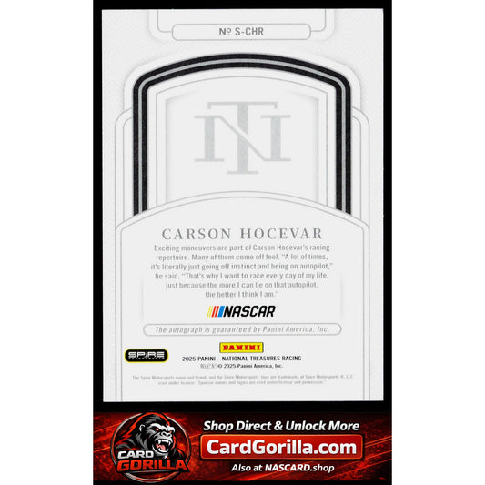 2025 Panini National Treasures #S-CHR Carson Hocevar Signatures #/99